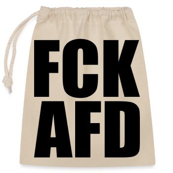 Fck afd - Verschließbarer Geschenkbeutel aus Baumwolle (25x30cm) - Natur - Vorne