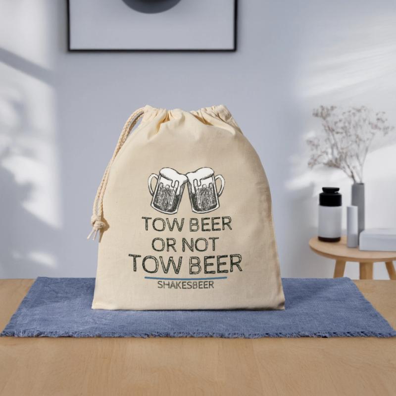 Bier oder nicht Bier Verschließbarer Geschenkbeutel aus Baumwolle (25x30cm)