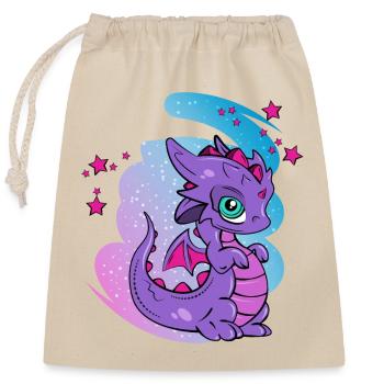 liebender Fantasy-Drache - Verschließbarer Geschenkbeutel aus Baumwolle (25x30cm) - Natur - Vorne