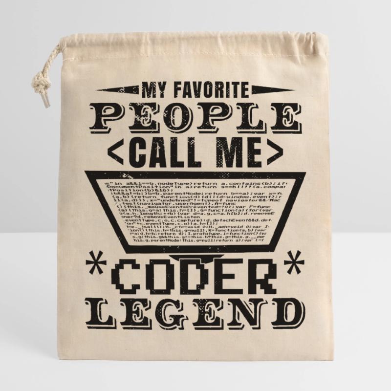 Coder Legend Closable cotton gift bag (25x30cm)