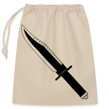 Knife survival - Closable cotton gift bag (25x30cm) - nature - Front