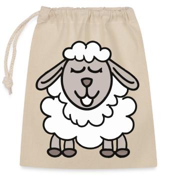 Funny Sheep Cartoon Gift Idea - Closable cotton gift bag (25x30cm) - nature - Front