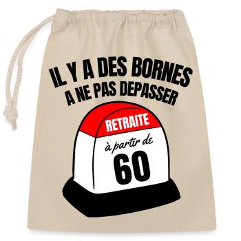 retraite, réforme des retraites, retraites - Sac cadeau en coton avec cordon (25 x 30 cm) - nature - Devant
