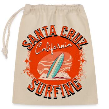 Santa Cruz California Surfing - Closable cotton gift bag (25x30cm) - nature - Front