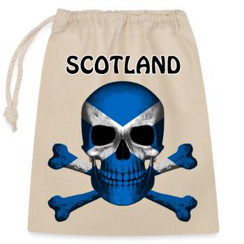 Skull Jolly Roger Pirate Flag Scotland R6Z - Closable cotton gift bag (25x30cm) - nature - Front