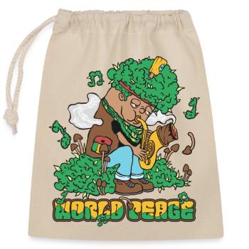 420 Saxophone de la paix mondiale - Sac cadeau en coton avec cordon (25 x 30 cm) - nature - Devant