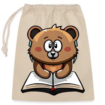 Alex the Bear - Verschließbarer Geschenkbeutel aus Baumwolle (25x30cm) - Natur - Vorne