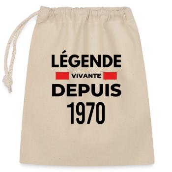 Légende vivante depuis 1970 - Sac cadeau en coton avec cordon (25 x 30 cm) - nature - Devant