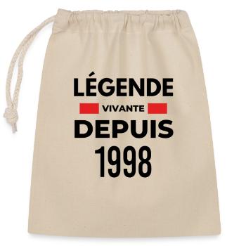 Légende vivante depuis 1998 - Sac cadeau en coton avec cordon (25 x 30 cm) - nature - Devant