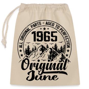 1965 June Original: 59 Years Anniversary Gift - Closable cotton gift bag (25x30cm) - nature - Front