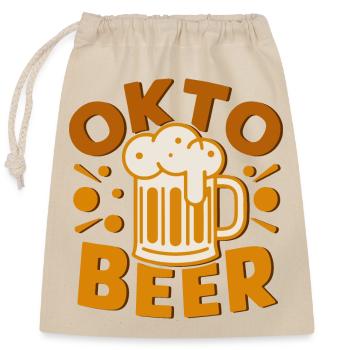 Oktober Bier Cheers Illustration - Verschließbarer Geschenkbeutel aus Baumwolle (25x30cm) - Natur - Vorne