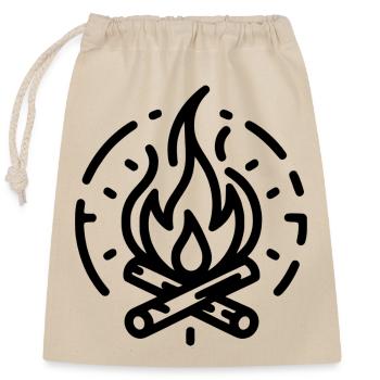 Feu de camp - Aventurier, randonneur, plein air - Sac cadeau en coton avec cordon (25 x 30 cm) - nature - Devant
