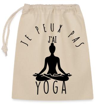 I can't, I have yoga. - Closable cotton gift bag (25x30cm) - nature - Front