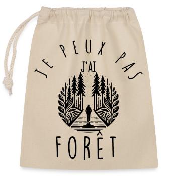 I can't, I have forest. - Closable cotton gift bag (25x30cm) - nature - Front