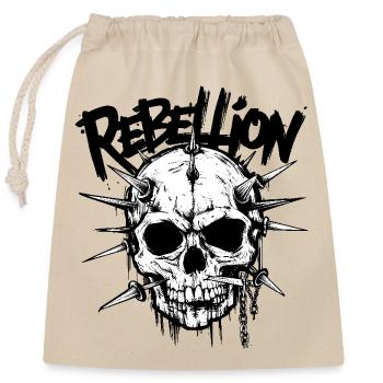 Punk-Totenkopf-Rebellion - Verschließbarer Geschenkbeutel aus Baumwolle (25x30cm) - Natur - Vorne