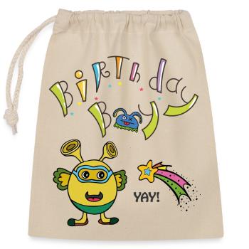 Birthday Boy Geburtstag - Verschließbarer Geschenkbeutel aus Baumwolle (25x30cm) - Natur - Vorne