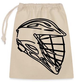 Lacrosse Helmet Drawing - Closable cotton gift bag (25x30cm) - nature - Front