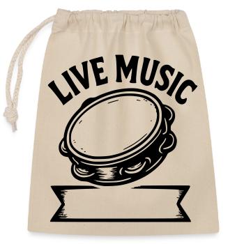 Live-Musik - Verschließbarer Geschenkbeutel aus Baumwolle (25x30cm) - Natur - Vorne