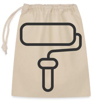 Minimalist Paint Roller Line Art Icon - Closable cotton gift bag (25x30cm) - nature - Front
