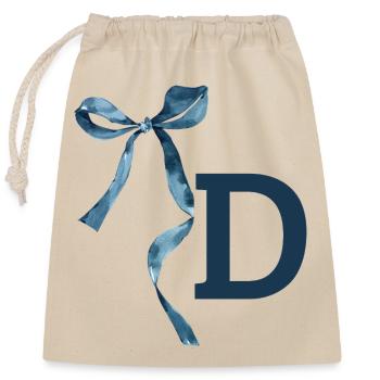 Monogramm Geschenkidee - Verschließbarer Geschenkbeutel aus Baumwolle (25x30cm) - Natur - Vorne