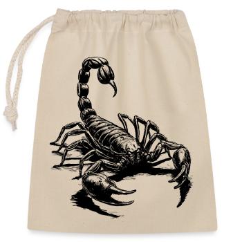 Scorpio black - Closable cotton gift bag (25x30cm) - nature - Front