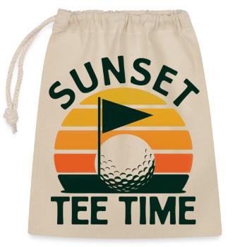 Golf Golfen Retro - Verschließbarer Geschenkbeutel aus Baumwolle (25x30cm) - Natur - Vorne