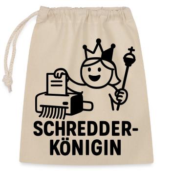 Shredder Queen Office Funny Files Shredder - Closable cotton gift bag (25x30cm) - nature - Front
