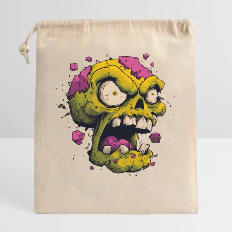 Exploding Skull – Comic Horror Motif Closable cotton gift bag (25x30cm)