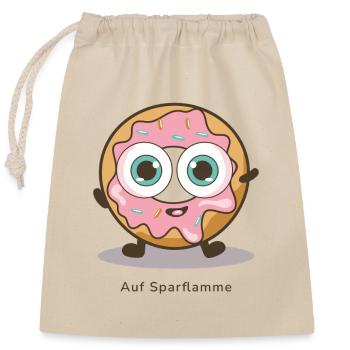 On the back burner – Funny donut in energy-saving mode - Closable cotton gift bag (25x30cm) - nature - Front