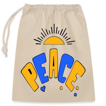 Peace - Closable cotton gift bag (25x30cm) - nature - Front