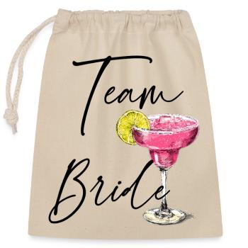 margarita_glas_mit_limone_team_bride - Verschließbarer Geschenkbeutel aus Baumwolle (25x30cm) - Natur - Vorne