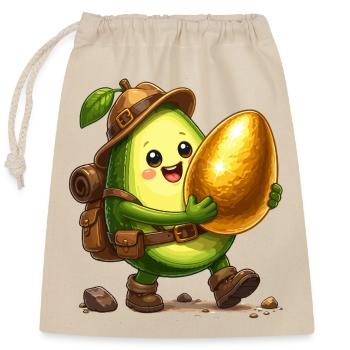 Aventurier avocat avec Trouvé doré - Sac cadeau en coton avec cordon (25 x 30 cm) - nature - Devant
