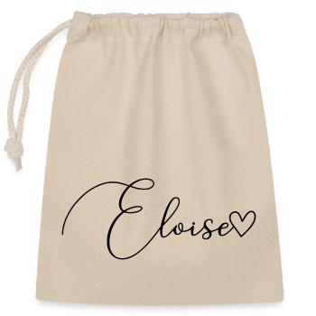Eloise Last Name First Name Girl - Closable cotton gift bag (25x30cm) - nature - Front