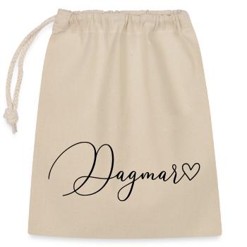 Dagmar Surname First Name Girl - Closable cotton gift bag (25x30cm) - nature - Front