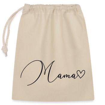 Mom Font - Closable cotton gift bag (25x30cm) - nature - Front