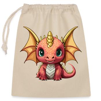 Dragon Orange - Closable cotton gift bag (25x30cm) - nature - Front