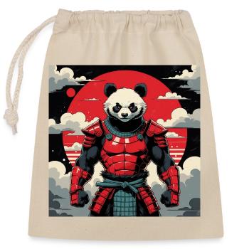 Samurai Panda Warrior - Closable cotton gift bag (25x30cm) - nature - Front