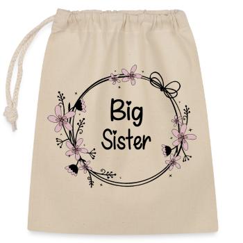 Big Sister - Closable cotton gift bag (25x30cm) - nature - Front