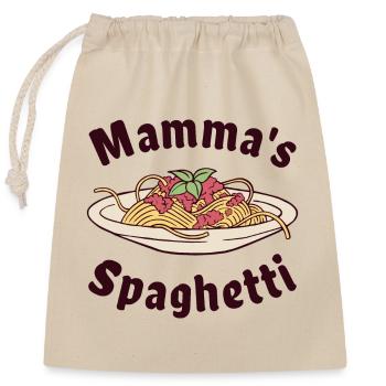 Mamma's Spaghetti - Verschließbarer Geschenkbeutel aus Baumwolle (25x30cm) - Natur - Vorne