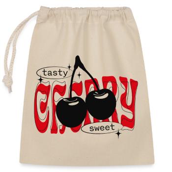 Süße Kirschen Trendy Cherry Streetwear - Verschließbarer Geschenkbeutel aus Baumwolle (25x30cm) - Natur - Vorne