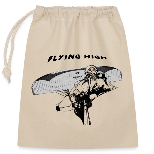 Paragliding flying high design - Closable cotton gift bag (25x30cm)