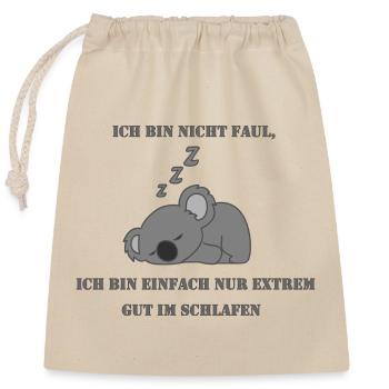 Koala Lazy - Closable cotton gift bag (25x30cm) - nature - Front