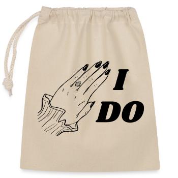 Je le veux - Engagement - Sac cadeau en coton avec cordon (25 x 30 cm) - nature - Devant