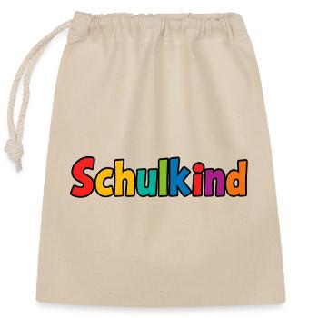 Écolier coloré - Sac cadeau en coton avec cordon (25 x 30 cm) - nature - Devant