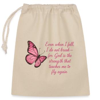 Inspiration papillon foi citation design - Sac cadeau en coton avec cordon (25 x 30 cm) - nature - Devant