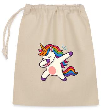 ✨ The Dabbing Unicorn – Where Magic Meets Swag! ✨ - Closable cotton gift bag (25x30cm) - nature - Front