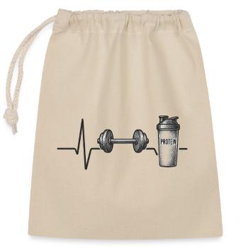 Fitness Motivations Power Design - Verschließbarer Geschenkbeutel aus Baumwolle (25x30cm) - Natur - Vorne