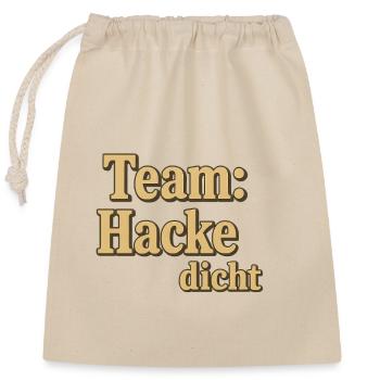 Team Hacke dicht – Vintage 3D Schrift - Verschließbarer Geschenkbeutel aus Baumwolle (25x30cm) - Natur - Vorne