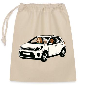 Mamie Karin - Sac cadeau en coton avec cordon (25 x 30 cm) - nature - Devant