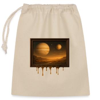 Melting Worlds - Closable cotton gift bag (25x30cm) - nature - Front